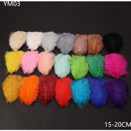 100Pcs Fashion New Feathers Fluffy Ostrich Feathers 15-20 cm Feathers For Wedding Party Decoration Home Deco Plume crafts YM03