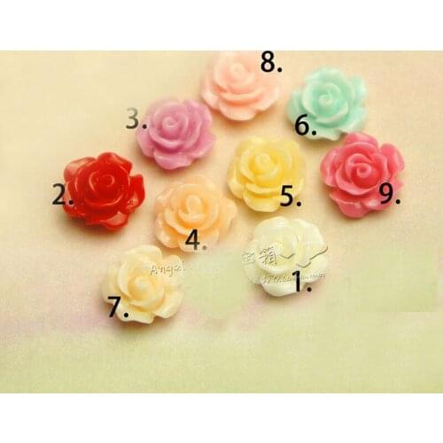 120Pcs Mixed Resin Flower Flatback Cabochon Scrapbooking Craft 9 color optional 10mm 009005016