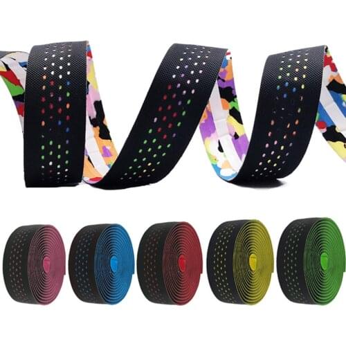 2Pcs Bike Handlebar Tapes Cycling Comfort Grip Bicycle Bar Straps with Plugs