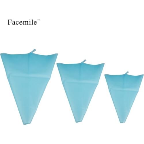 Facemile 3pcs/set Reusable Silicone Reusable Cake Icing Piping Cream Bag Fondant Decorating Supplies Baking Tools ZH012