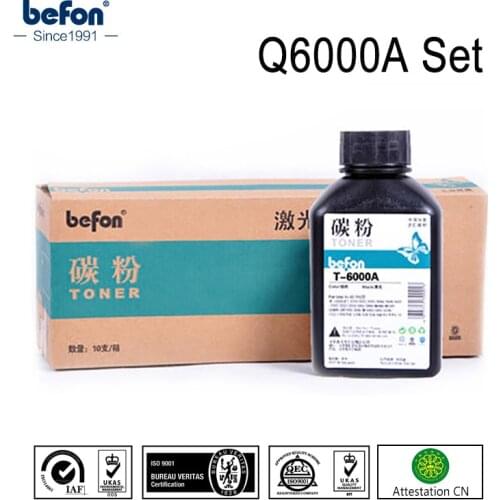 Befon Refilled Toner Powder compatible for HP Q6000A Q6001A Q6002A Q6003A 6000 6001 6002 Color Laserjet 2600 1600 2605N 2605