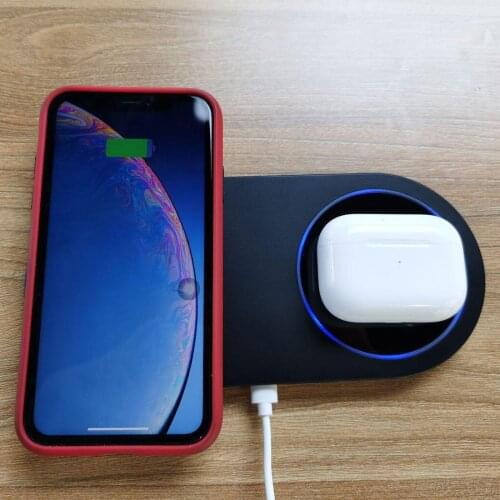 Wireless Fast Charger 15w Qi Charging Dual Pad Station for Universal