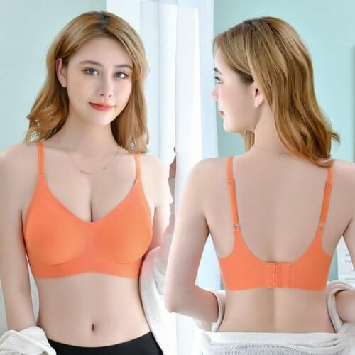 Thin Women Sports Summer Bra Seamless Gathering Sleep Latex Chest Pad Back Row Button Ladies Yoga Fitness Running Underwear H61