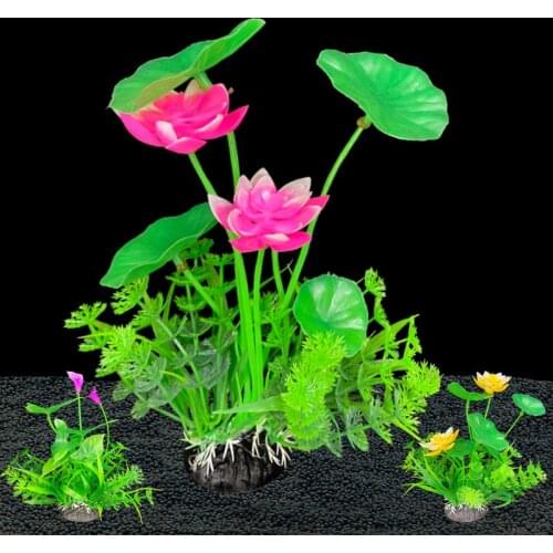 Decorative Simulated Aquatic Weed Aquarium Accessories Fish Tank Decorations Acuario Tools Aquario Ornaments Plant Lotus