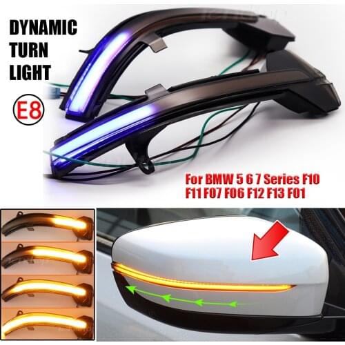 For BMW 5 6 7 Series F10 F11 F07 F06 F12 F13 F01 Dynamic Indicator LED Rearview Mirror Blinker Lamps Turn Signal Flashing
