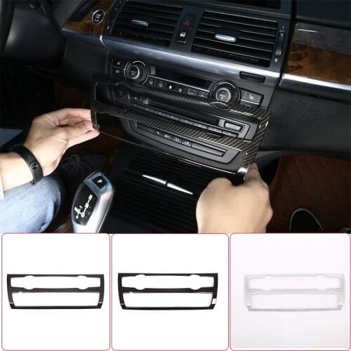 Car ABS Air Conditioner Volume Decoration Button Frame Trim Accessories For BMW X5 X6 E70 E71 2008-2013