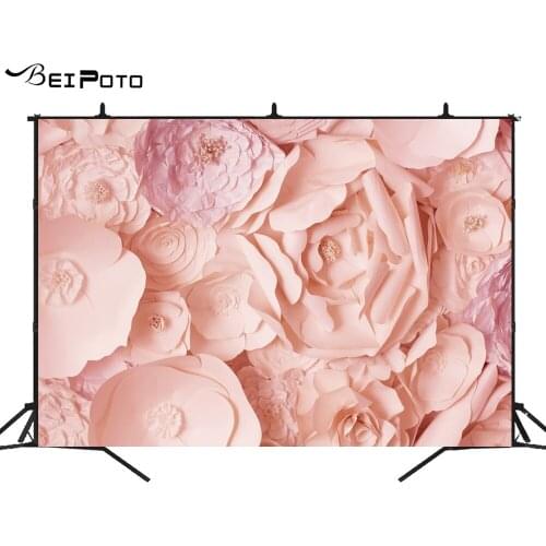 BEIPOTO Pink Paper Flower newborn Photography Props photo backdrops background baby shower wedding bridal shower photoshoot