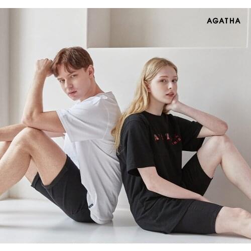 AGATHA Checkered Printed Round Short-Sleeved T-Shirt [AGT212TS209]