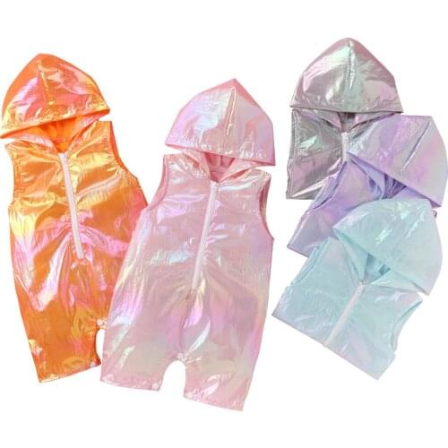 Newborn Baby Boys Girls Clothes Colorful Sleeveless Zipper Sun-proof Romper Solid Hooeded Jumpsuit 3 6 9 12 Months baby kleding