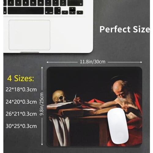 Saint Jerome Writing ( 1606 )-Caravaggio Mouse Pad DIY Print Caravaggio Caravage Saint Jerome Bible