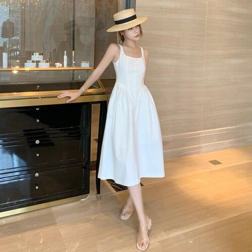 Summer Dress 2021 Women white Street Sexy Casual Loose Thin Beach Party Dress Mid-length Dress Female Vestidos white dress