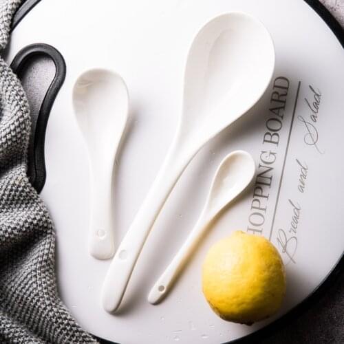 Small spoon rice ladle soup creative lovely ceramic large baby Korean net red household soup long handle big spoon shark spoon