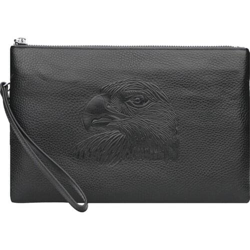 DIKEDAKU Baellerry Mens Handbag Casual Soft Leather Hand Bag Envelope Bag Fashion Clutch Bag Mens Purse New Wallet