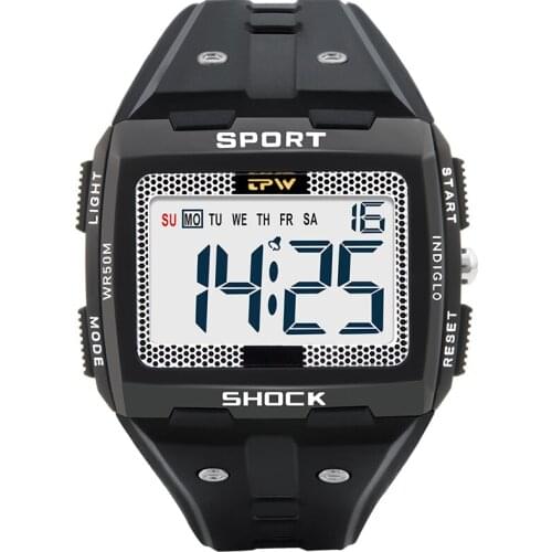 Men Sport Watch Digital Multifunction Alarm Chrono Swimming 3ATM Waterproof Back Light Square Screen