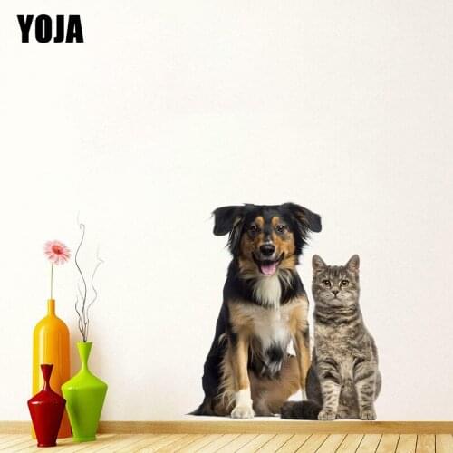 YOJA 47×52CM Cats And Dogs Aniaml Wall Stickers Fashion Funny Home Room Decoration 8WS0242