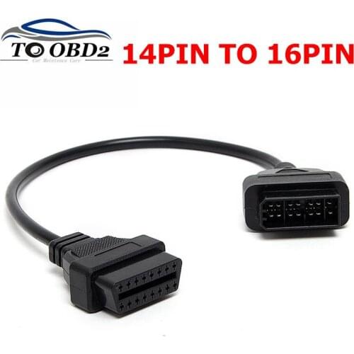OBD2 Cable Adapter For Nissan 14 Pin to OBD OBDII 16 Pin Female Diagnostic Cable Connector for Nissan 14Pin Adapter ODB2 Cable