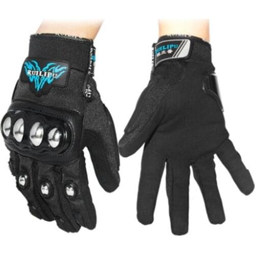 Motorcycle Glove Outdoors Sports Gloves Full Finger Microfiber Touch Screen Hard Shell Protection Wear-resisting Cycling Gloves