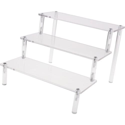 Deluxe Acrylic 3 Tier Display Stand Removable Rack for Model Figures