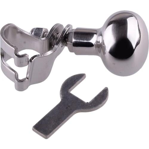 Boat Car Steering Wheel Grip Aid Handle Spinner Knob Control Assist Ball Booster Silver Stainless Steel
