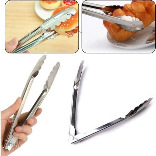 Stainless Steel Food Tongs BBQ Grilling Tong Salad Bread Serving Tong Barbecue Cooking Locking Tong Kitchen Accessories
