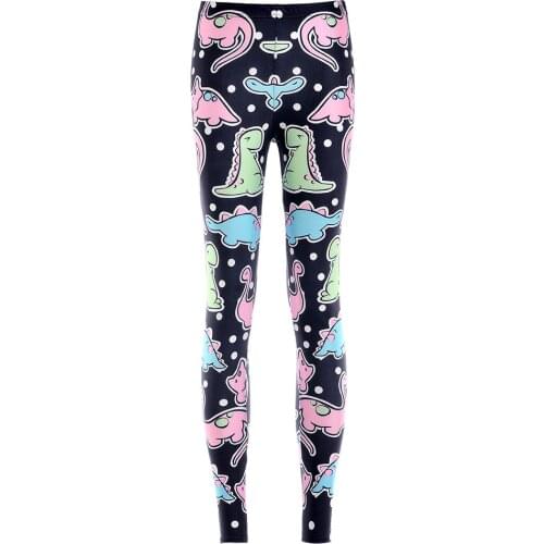 Digital Printing Cute Cartoon Dinosaur Sexy DDLG Leggings Pants