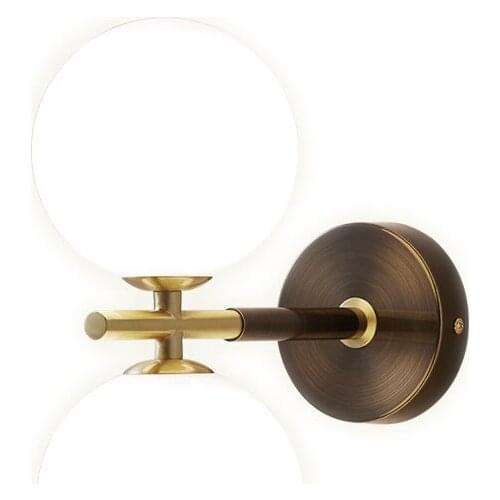 Modern Simple Copper Wall Lamps Living Room Bedroom Bedside Glass G9 Wall Light Nordic Home Decoration Lighting Drop Shipping