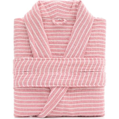 Three layers 100% Cotton Unisex Robe Sexy Bath Robe Men And Women Sleepwear Washing Gauze Sleeprobe Females Casual Home Bathrobe