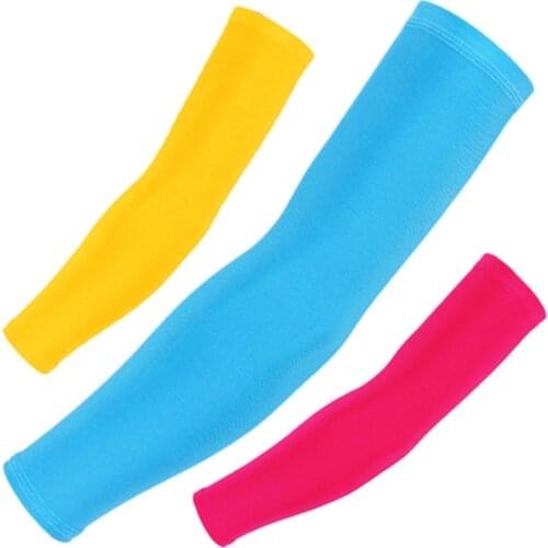 Solid Color Quick Dry UV Sun Protection Silicone Anti-slip Arm Sleeves Plus Size Sport Basketball Running Fishing Arm Cuff Cover