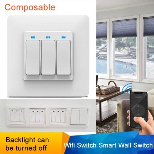 Tuya EU UK Wifi Switch Smart Wall Switch interruptor 1/2/3 Gang White black Push Button Work with Alexa, Google Home