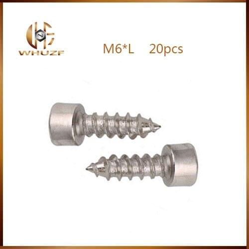20Pcs M6*L Nickel-plated Socket Head Cap Screw self-tapping Hexagon furniture Screw 2018 hot sale