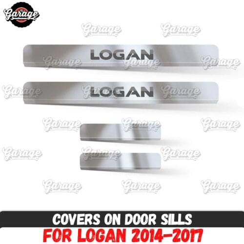 Guard covers on door sills for Renault Logan 2014-2017 Stainless steel accessories protective plate interior molding car styling