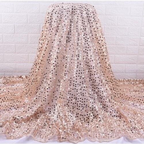 Zhenguiru High Quality Round Sequined African Lace Fabric Embroidery French Fabric Beautiful Nigerian Fabric For Wedding A1917