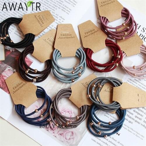AWAYTR 6PCS Women Elastic Hair Bands Scrunchie Ponytail Holder Organza Hairbands Set Hair Ropes Ties Girls Hair Accessories