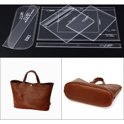 1Set DIY Acrylic Template New Ladies Handbag Shoulder Bags Leather Craft Pattern DIY Stencil Sewing Pattern 31cm*24cm