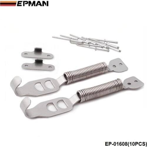10PCS/LOT Racing Steel Spring Car Trunk Hood kit hook Lock Hinge Alloy Silver For VW GOLF GTI MK3 MK7 MK5 EP-01608(10PCS)