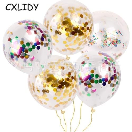 10pcs Clear Balloons Circular Foil Confetti Transparent Balloons Happy Birthday Party Supplies Wedding Party Decoration ASD039