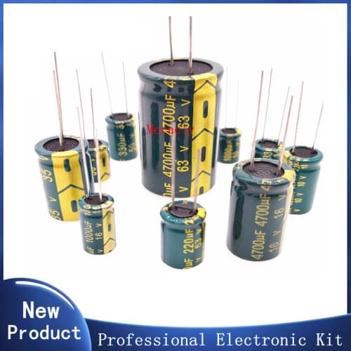 100PCS 35V 470UF 470UF 35V fHigh frequency low resistance Electrolytic Capacitors Size:10*13 10*17 new
