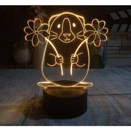 3D Led Night Light Puppy Little Dog Pet Children Best Friend Kid Japanese Anime Decor Kids Manga Figurine Led 3D Lamp
