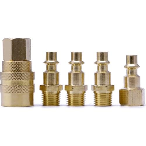 5Pcs 1/4" NPT Brass Quick Coupler Solid Air Hose Connector Fittings Tools Hot