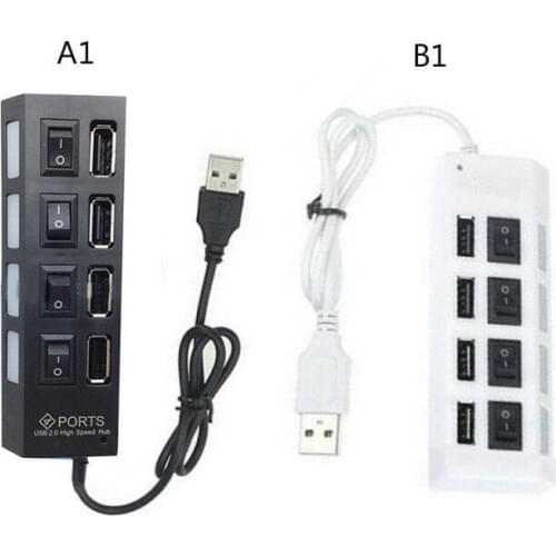 50pcs bundle package 4 Ports USB 2.0 HUB Power High Speed Splitter Adapter & Power Switch