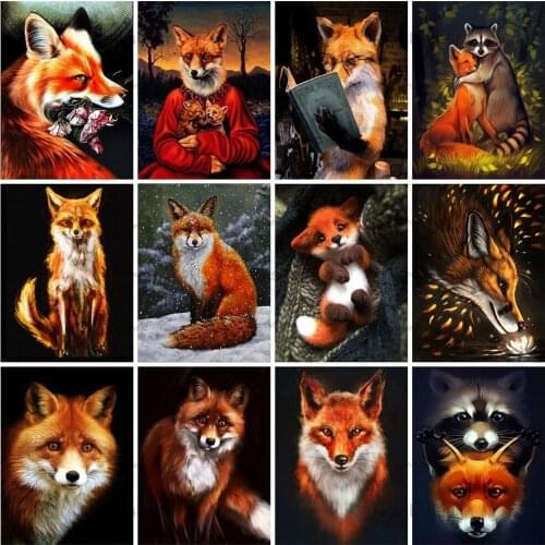 5D Diy Full Square Round Diamond Painting Embroidery Fox Cross Stitch Kit Animals Art Picture Home Decor Hobby Craft Gift