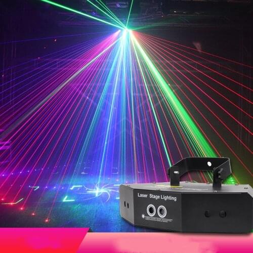 6 Lens RGB Scan Laser DMX LED Scanning Stage Lighting Colorful Spot Effect Scanner Disco Dj Party Lights Sector Laser Projector