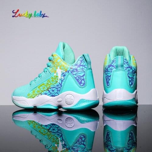 2021 Brand Basketball Boys Shoes Kids Sneakers Thick Sole Non-slip Children Sports Shoes Child Boy Basket Trainer Shoes Girls