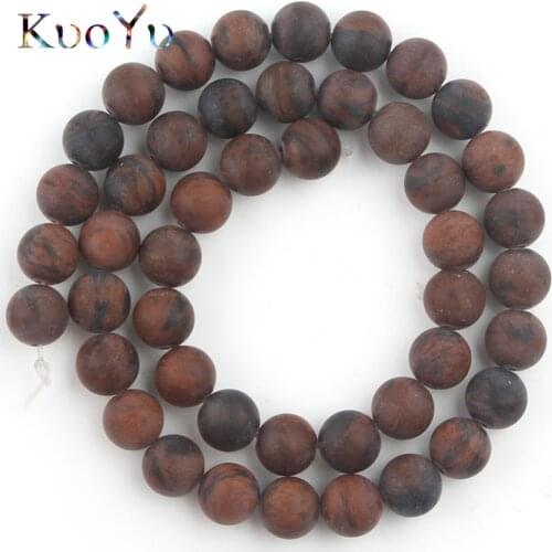 Natural Stone Matte Red Mahogany Obsidian Jaspers Bead Loose Spacer Beads For Jewelry Making 4/6/8/10/12mm Diy Bracelet Necklace