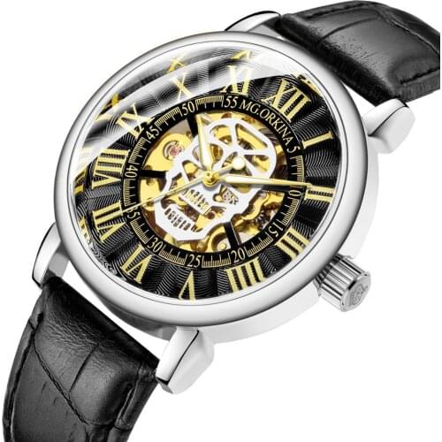 New Unique Automatic Mechanical Watches Excellent Designer Mens Luxury Brand Skeleton Casual Dress Wristwatch Clock For Man
