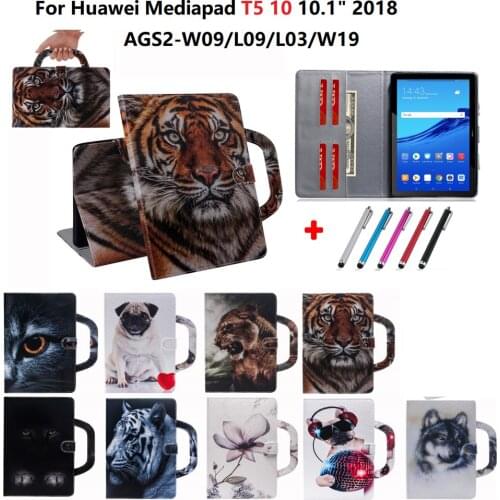 For Huawei MediaPad T5 10 Case 10.1 inch Portable Bag Leather Case For Huawei T5 10 Case 10 1 AGS2-W09 L09 L03 W19 Fundas +Pen