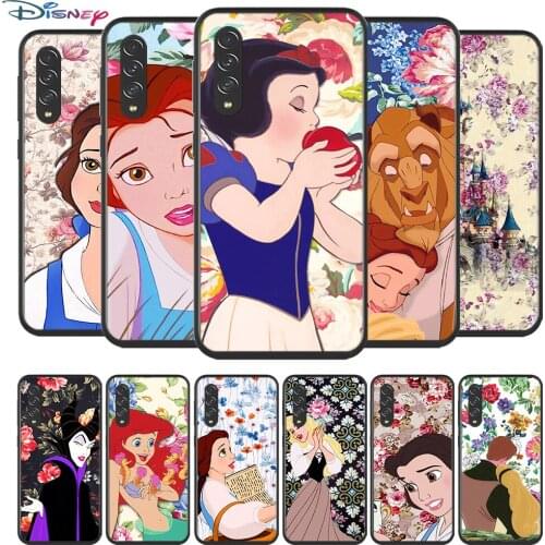 Disney Princess Flower for Samsung Galaxy A90 A80 A70 A60 A50 A40 A20 A2Core A10 M31 M21 M60 M40 M30 Black Phone Case
