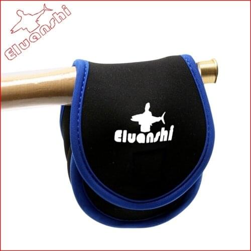 ELUANSHI Nylon neoprene protect spinning fly reel bag cover case pouch pocket box for fish lure carp fishing Blue