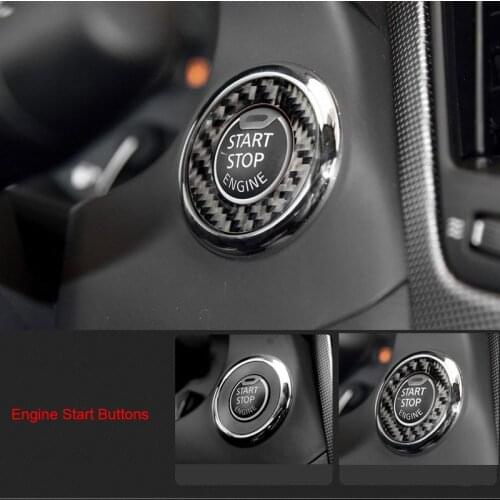 Real Carbon Fiber One Button Engine Start Stop Cover Trim for fit for Infiniti Q50