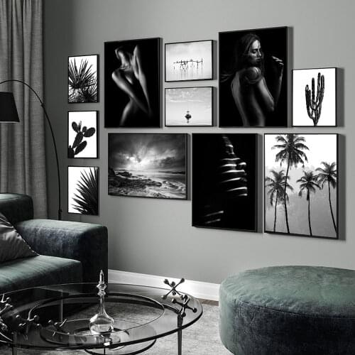 Black White Photography Poster Landscape Canvas Painting On The Wall Nordic Plants Print Picture For Living Room Home Decor